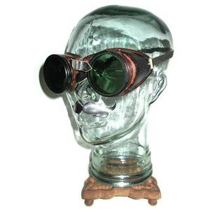 Antique American Optical Coverglas Green Sunglasses Goggles Vtg Old Steampunk AO